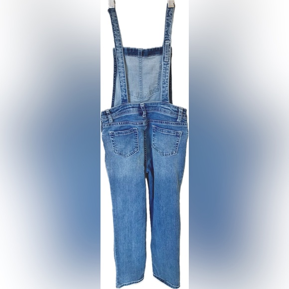 Cat and Jack Girl's S (6/6X) Long Overalls Blue Jean Denim Super Stretch EUC - Picture 4 of 7